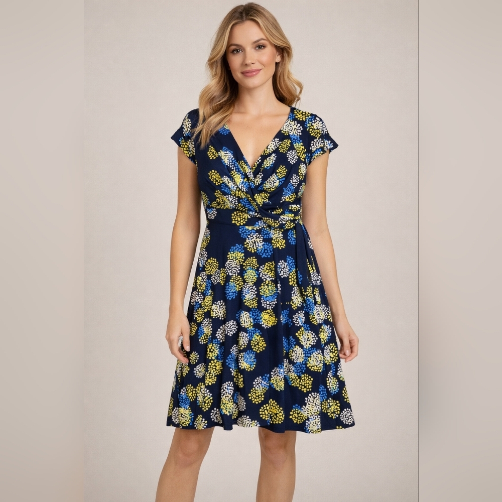 #54 NWT Leota Dahlia Classic Navy Floral Dress 3L
